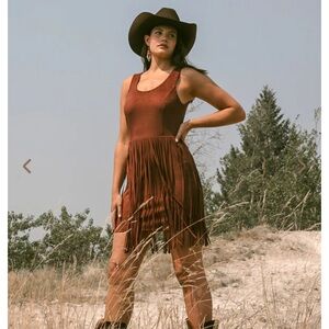 Suede fringe dress